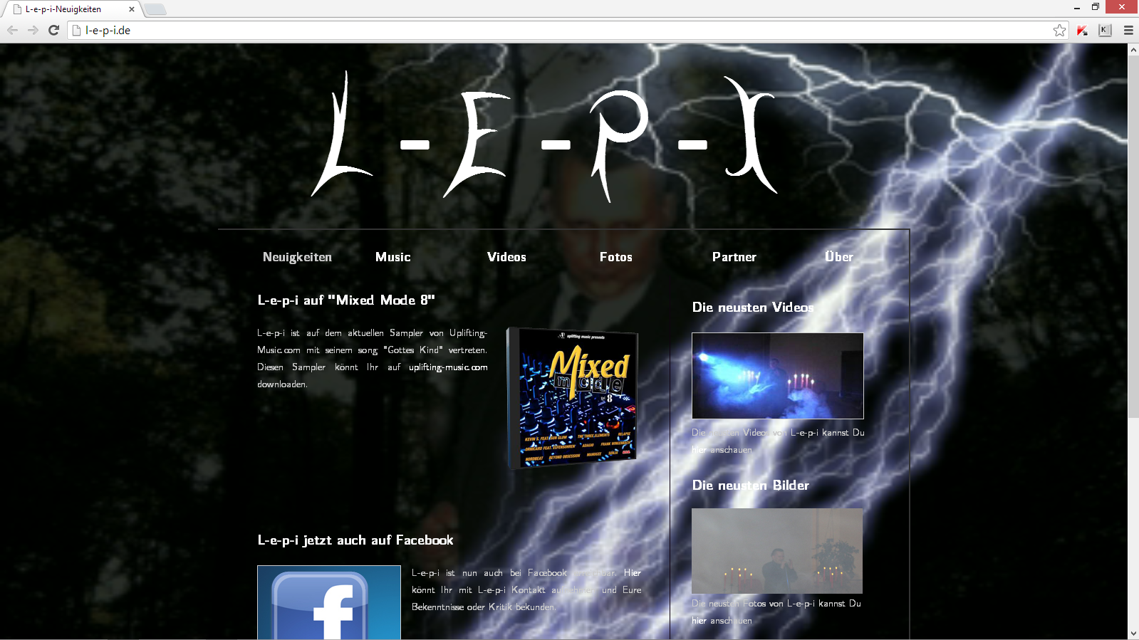 Website von L-e-p-i - beim klick kommen Sie auf die Website der Band L-e-p-i, die ich erstellt habe.